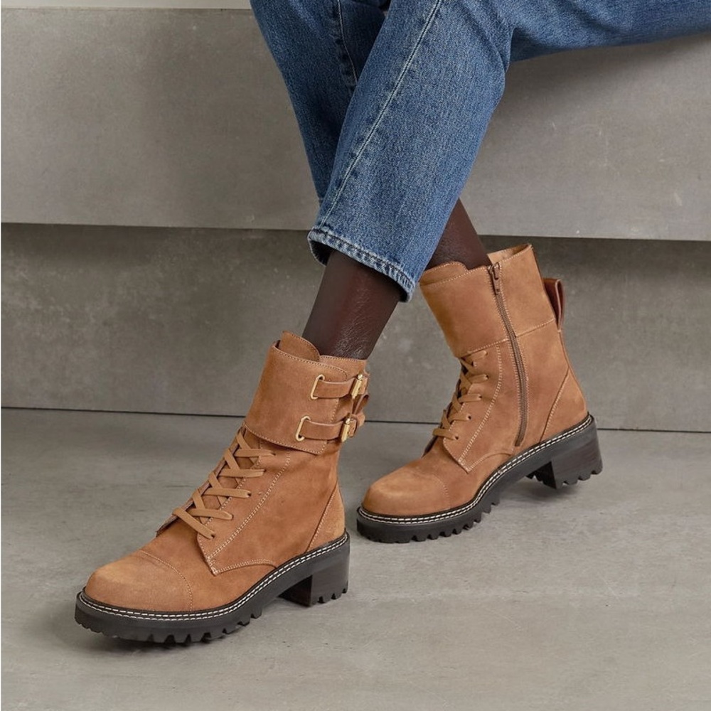 See by Chloe Mallory Suede Combat Boots - Picture 2 of 13